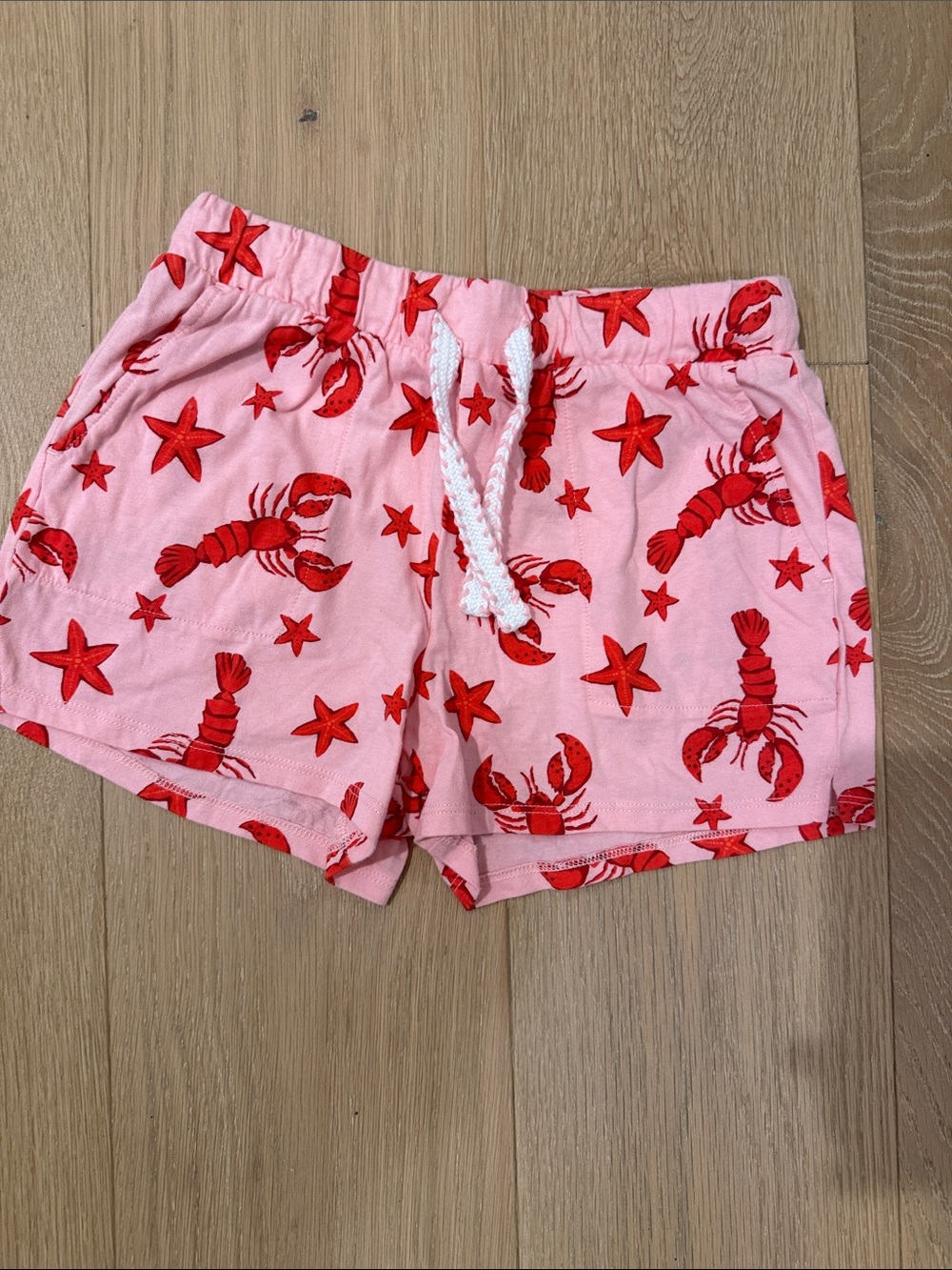 NWOT Crewcuts Girls Pink Shorts with Red Lobster Print size 8